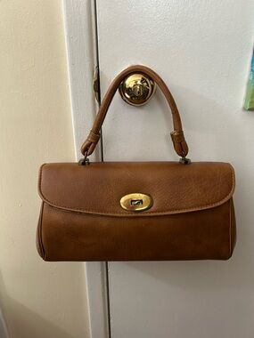 Olla USA - Vintage 50s/60s Brown Faux Leather (Vinyl) Top-Handle Women's Bag